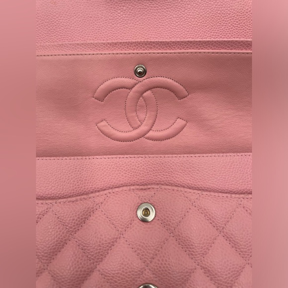 ✨$7800✨ Chanel Pink Caviar Double Flap Shoulder Bag - Picture 7 of 11